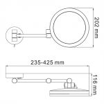 K-1004 Зеркало с LED-подсветкой, 3-х кратным увеличением