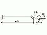 Полотенцедержатель одинарный неповоротный 434 mm хром 02117010000 Артикул: 02117010000