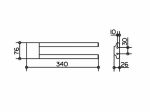 Полотенцедержатель двойной, неповоротный 340 mm хром Артикул: 11519010000