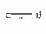 Полотенцедержатель одинарный, неповоротный 340 mm хром Артикул: 11522010000