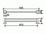 Полотенцедержатель банного полотенца двойной Keuco City.2 600 мм хром Артикул: 02703010600