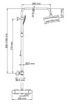 A15502 Thermo Душевой комплект со смесителем для душа, 80/110 x 53 см