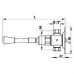 Порционный кран Presto P712 31919 L1 = 490 мм - L2 = 440 мм (настенное крепление)