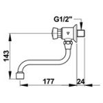 Порционный кран Presto P612 31815 с поворотным изливом