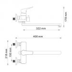 Lippe 4502L Смеситель для ванны с длинным поворотным изливом