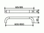 Полотенцедержатель 600 mm хром 30001010600 Артикул: 30001010600