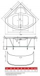 Акриловая ванна HusKarl FREYA 150х150х46 арт.45149