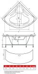 Акриловая ванна HusKarl GERDA 140х140х48 арт.48709