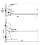 LM3101C - Смеситель универсальный с плоским изливом 350 мм, хром