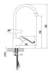 LM3105C - Смеситель для кухни с высоким поворотным изливом, хром