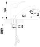 LM3107C - Смеситель для умывальника с поворотным изливом, хром