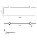 LM3133C -  Аксессуары для ванной, полка стеклянная прозрачная, 500х137 мм