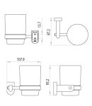 LM3136C -  Аксессуары для ванной, стакан стеклянный для зубных щеток с настенным держателем, хром