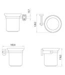 LM3137C - Аксессуары для ванной, ершик для унитаза с держателем (стакан-стекло), хром