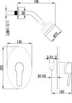 LM3220C -  Смеситель для душа встраиваемый, хром