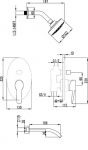 LM3221C - Смеситель для ванны и душа встраиваемый с 5-функциональной лейкой, хром