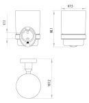 LM3236C - Аксессуары для ванной, стакан стеклянный с держателем, хром