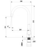 LM3255C - Смеситель для кухни с высоким поворотным изливом, хром