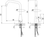 LM3305C - Смеситель для кухни с высоким поворотным изливом, хром