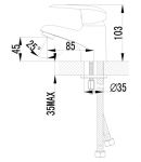 LM3356C - Смеситель для умывальника монолитный, хром