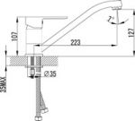 LM3404C - Смеситель для кухни с поворотным изливом, хром