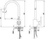 LM3505C - Смеситель для кухни, с высоким поворотным изливом, хром