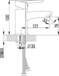 LM3506C -  Смеситель для умывальника монолитный, хром