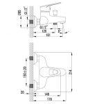 LM4102C - Смеситель для ванны с коротким изливом, хром