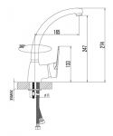 LM4105C - Смеситель для кухни с высоким поворотным изливом, хром