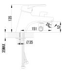 LM4115C - Смеситель на борт ванны, с коротким изливом, с аксессуарами, хром