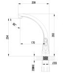 LM4155C - Смеситель для кухни с высоким поворотным изливом, хром
