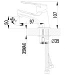 LM4156C - Смеситель для умывальника монолитный, хром
