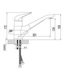 LM4204C - Смеситель для кухни с поворотным изливом, хром