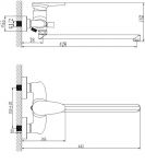 LM4451C - Смеситель универсальный, с плоским изливом 350 мм, с аксессуарами, хром