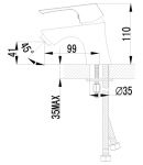 LM4556C - Смеситель для умывальника монолитный, хром