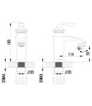 LM4706G - Смеситель для умывальника монолитный с донным клапаном клик-клак, золото
