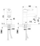 LM4806B - Смеситель для умывальника монолитный с донным клапаном клик-клак, бронза 