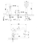 LM4845B - Смеситель для ванны встраиваемый, на 3 отверстия, с аксессуарами, бронза