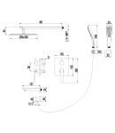 LM4922CW - Смеситель для ванны и душа встраиваемый с дополнительной 1-функциональной лейкой, хром/бел