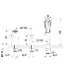 LM4945CW - Смеситель для ванны встраиваемый, на 3 отверстия, с аксессуарами, хром/белый