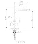 LM5061S - Смеситель для кухни с подключением к фильтру питьевой воды, сталь