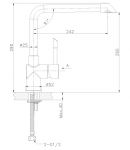 LM5074S - Смеситель для кухни с высоким поворотным изливом, сталь