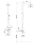 LM5162S - Смеситель для ванны с верхней душевой лейкой "Тропический дождь" поворотным изливом, сталь