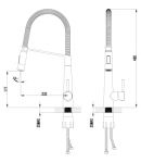 LM6002C - Смеситель для кухни с вытяжным изливом, шланг 56 см, хром