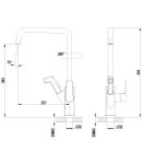 LM6003C - Смеситель для кухни с поворотным изливом и вытяжной лейкой, хром
