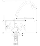 LM6040C - Смеситель для кухни с  поворотным изливом, хром