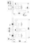 LM6542C - Смеситель для ванны двуручный, с коротким изливом, дивертор с кер. пластинами, хром