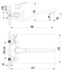 LM6553C - Смеситель универсальный одноручный, с изог. изливом 300 мм,  дивертор с кер. пласт., хром