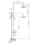 LM7002C - Смеситель для ванны с верхней душевой лейкой "Тропический дождь", поворотный излив, хром