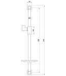 LM8069C - Аксессуары Стойка душевая 625мм с прямоугольной мыльницей, хром, блистер